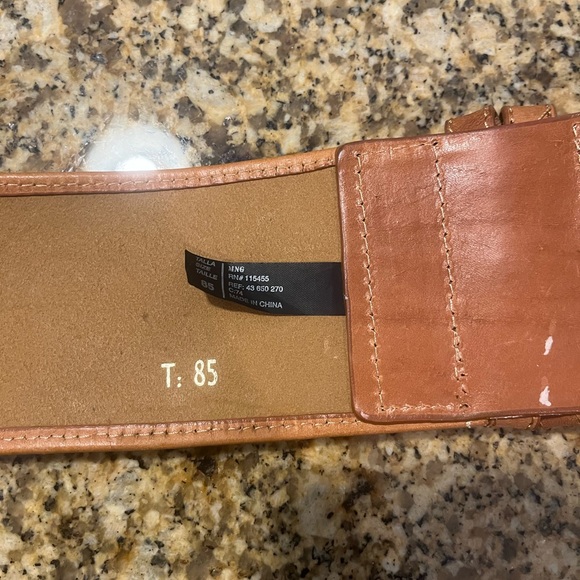 3” Wide Light Tan Leather and Woven Women’s Belt M VGUC - Picture 8 of 9